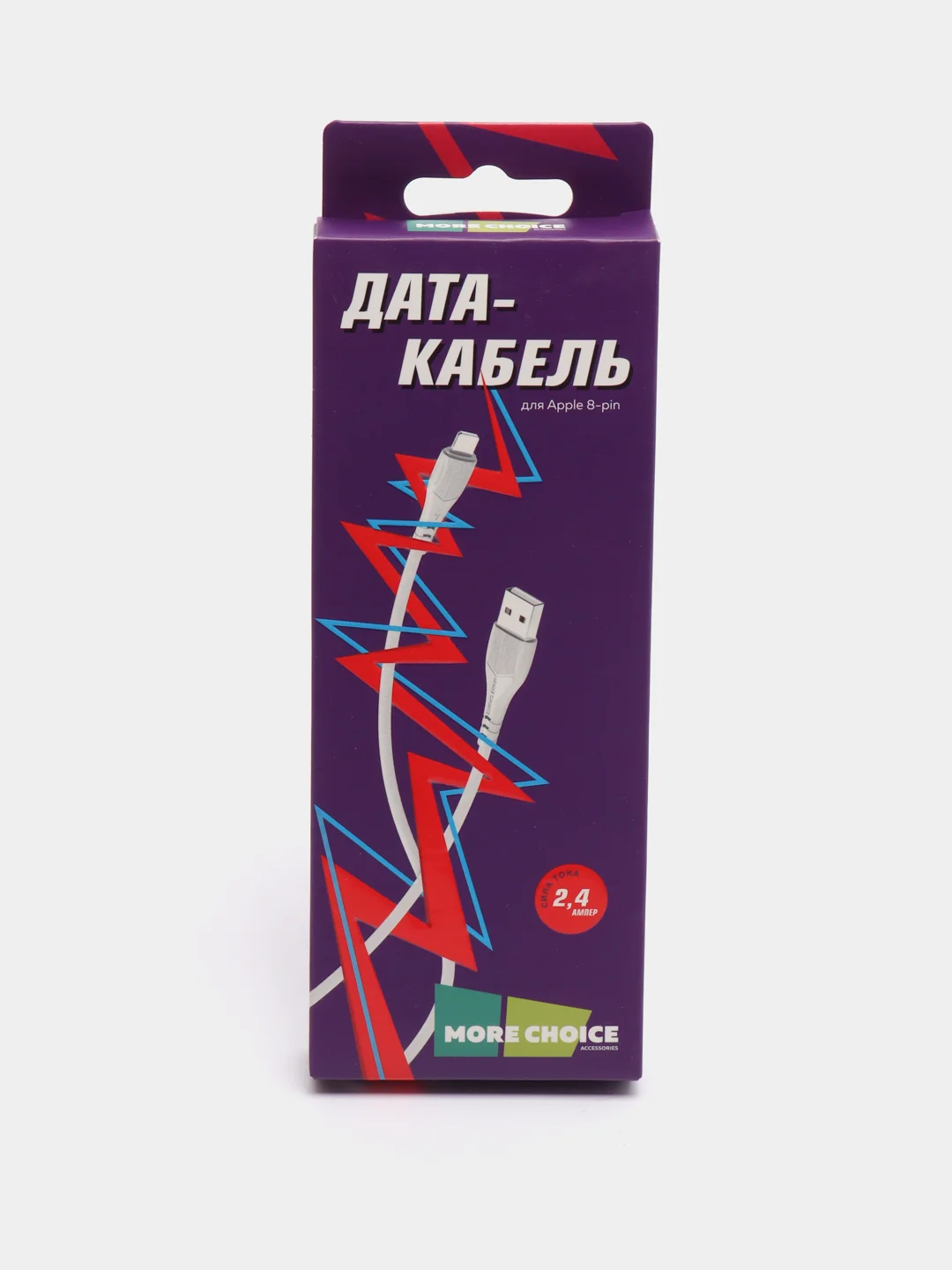 Белый дата-кабель для смартфона More choice K22, lightning, Micro-USB, Type-C 2.4 A, 1 м