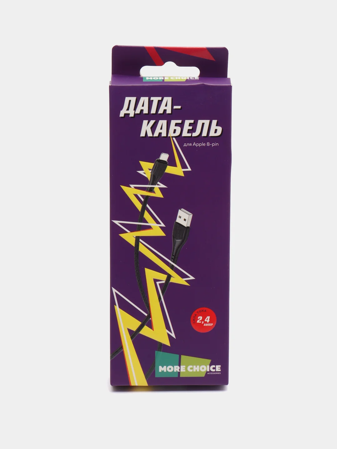 Черный дата-кабель для смартфона More choice K22, lightning, Micro-USB, Type-C 2.4 A, 1 м