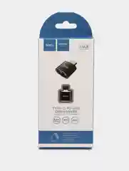 Черный адаптер Hoco UA5, переходник для телефона Type-C - USB / OTG / 3.0A