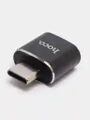 Черный адаптер Hoco UA5, переходник для телефона Type-C - USB / OTG / 3.0A