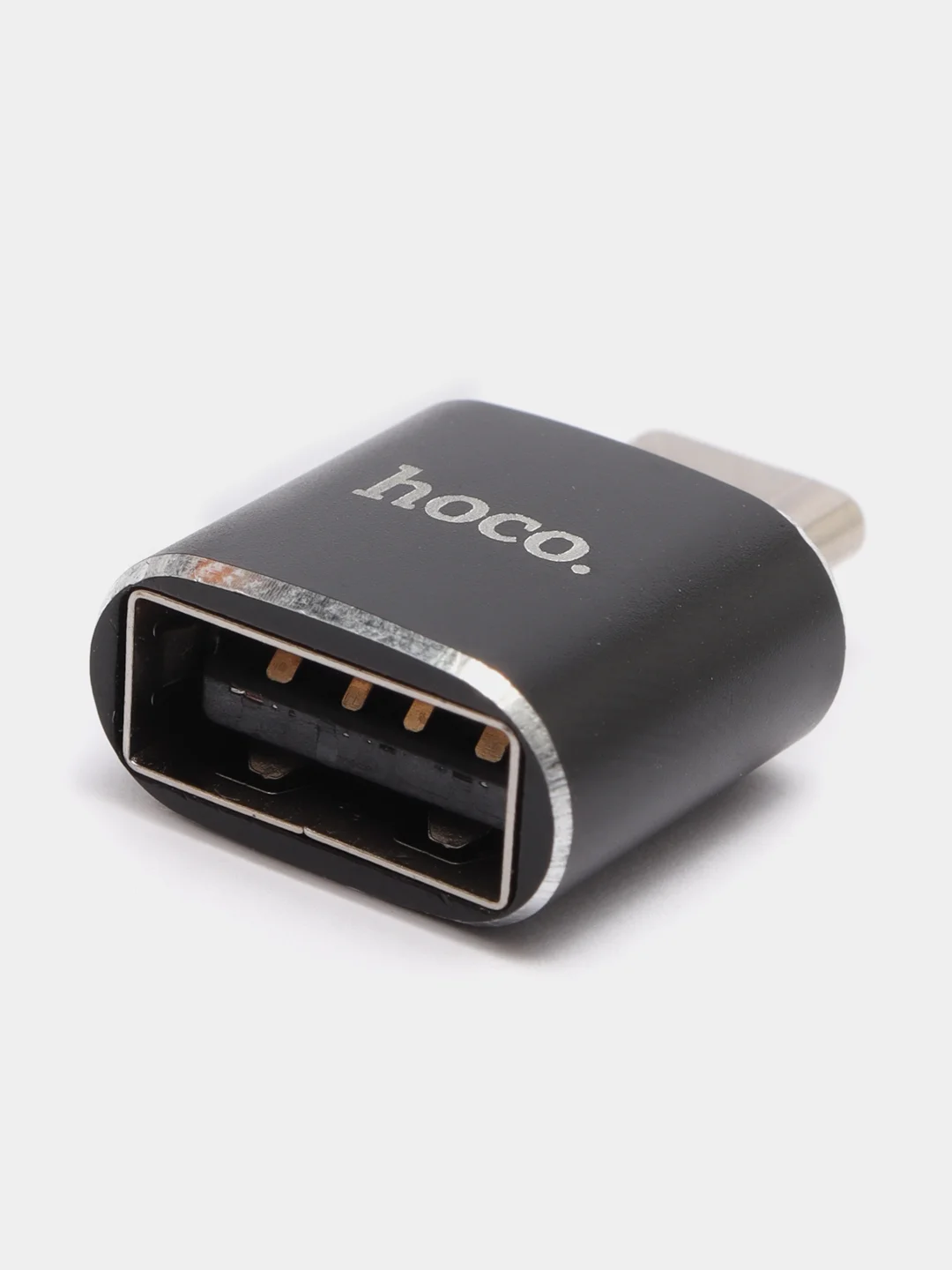 Черный адаптер Hoco UA5, переходник для телефона Type-C - USB / OTG / 3.0A