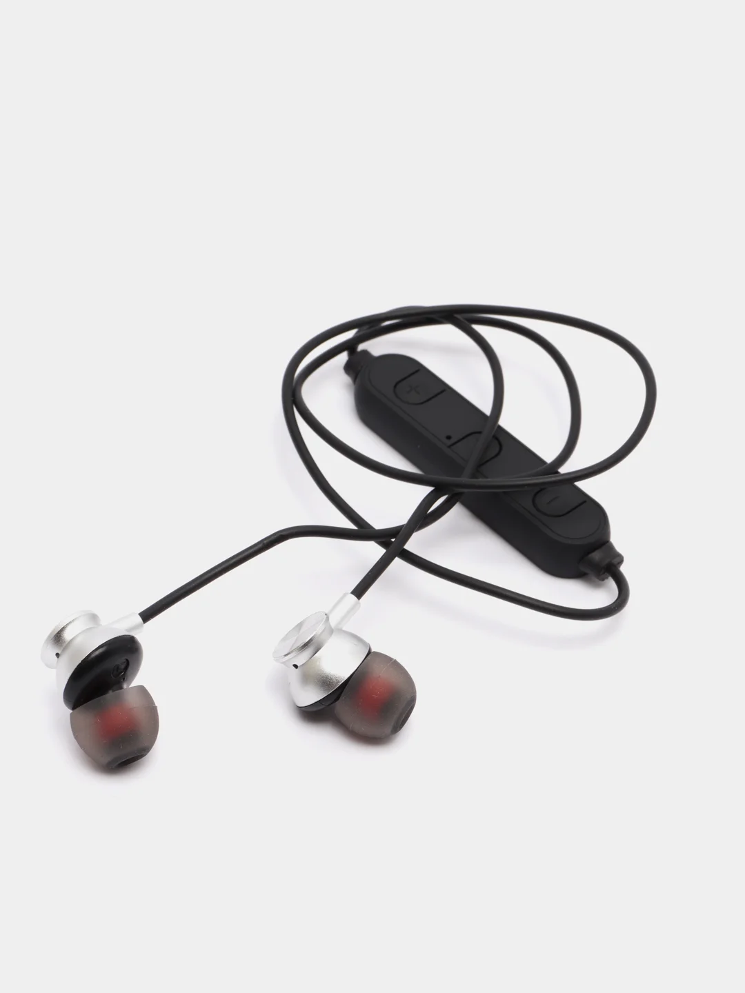 Серебряный bluetooth-наушники More choice BG6, вакуумные, с шейным шнурком