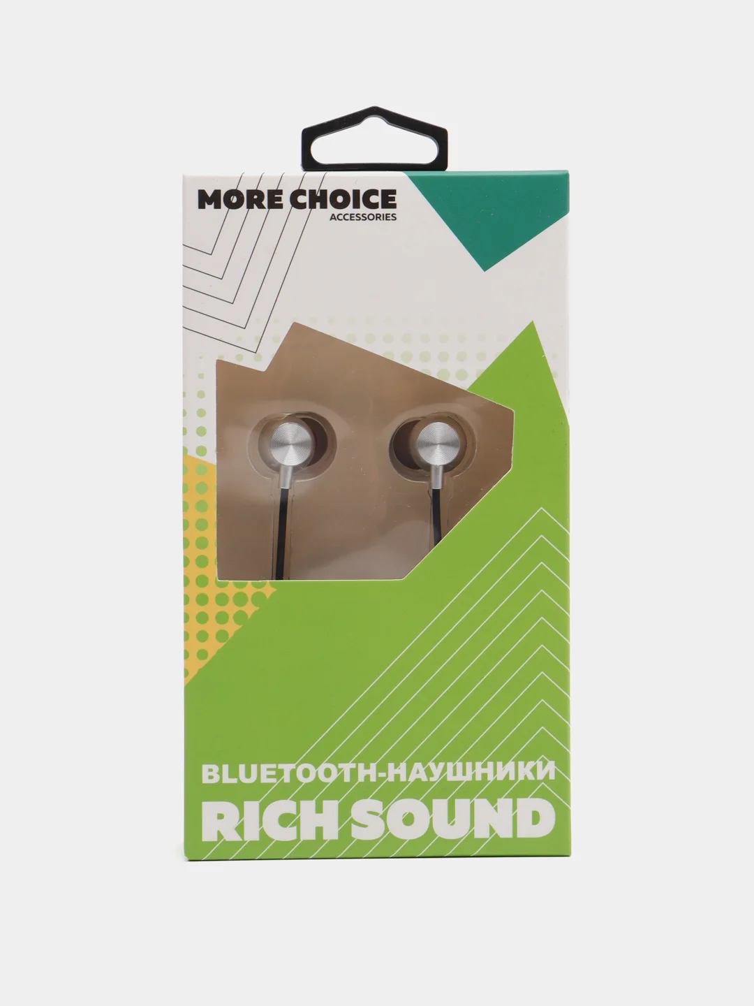 Серебряный bluetooth-наушники More choice BG6, вакуумные, с шейным шнурком