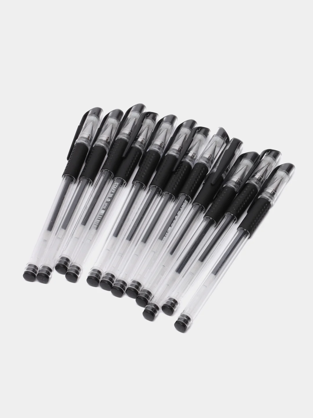 Ручка гелевая STAFF Everyday GP-192, черная, 12 штук, линия 0,35 мм, с грипом