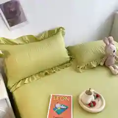 Горчичный комплект постельного белья, евро, хлопок
