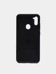 Черный чехол Samsung M11 со вставками под карбон
