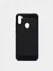 Черный чехол Samsung M11 со вставками под карбон