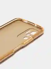 Золотой чехол Xiaomi Redmi Note 10 / Redmi Note 10S / Poco M5s блестящий с защитой камеры