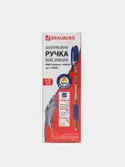 Ручка шариковая BRAUBERG Glassy, синяя, 12 штук