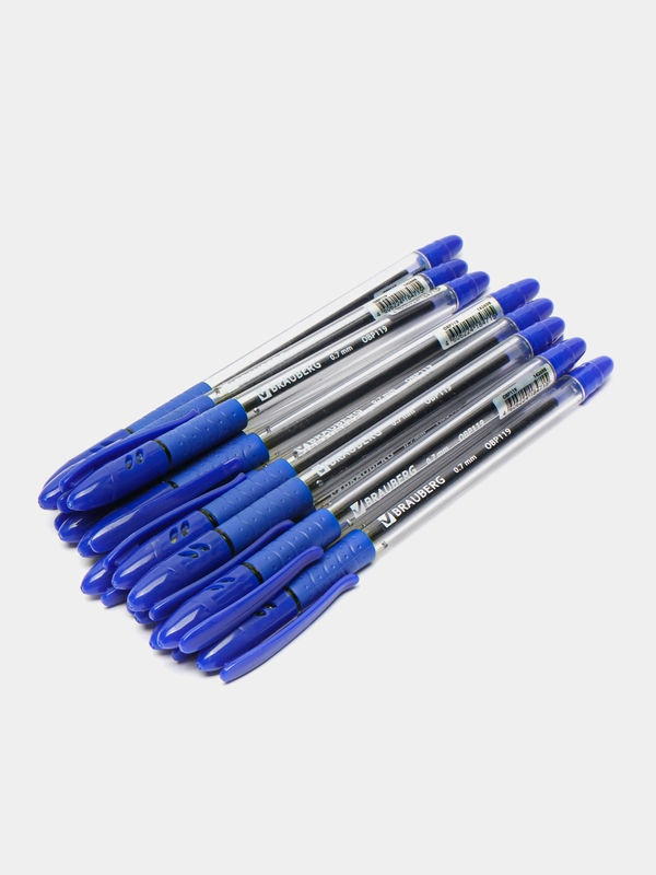 Ручка шариковая BRAUBERG Glassy, синяя, 12 штук