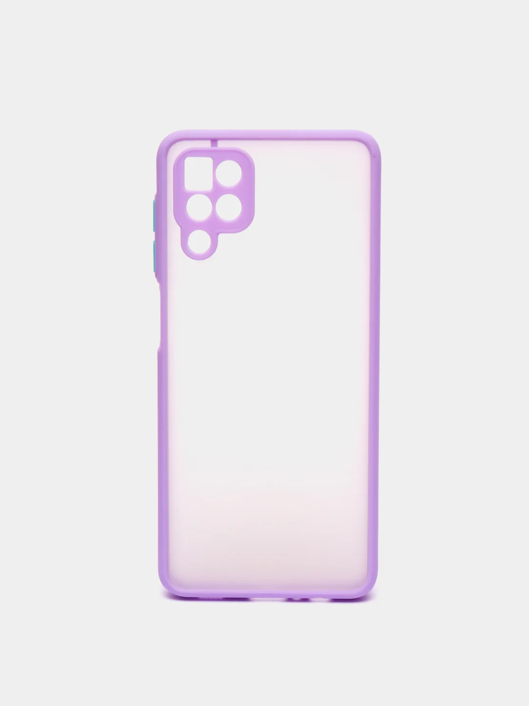 Синий меланж чехол на Samsung Galaxy (Галакси) A12, M12, пластиковый, матовый, с цветными кнопками