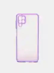 Синий меланж чехол на Samsung Galaxy (Галакси) A12, M12, пластиковый, матовый, с цветными кнопками