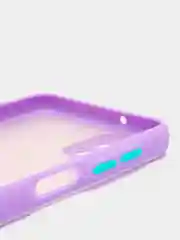 Синий меланж чехол на Samsung Galaxy (Галакси) A12, M12, пластиковый, матовый, с цветными кнопками