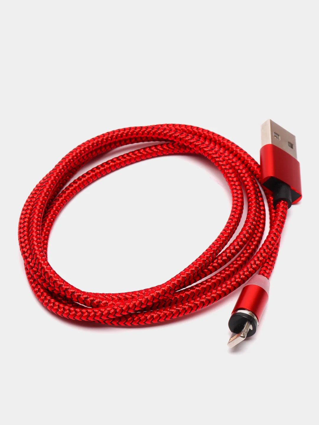 Вишнёвый магнитный кабель для зарядки Micro USB, Type C, Lightning