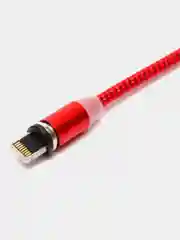 Вишнёвый магнитный кабель для зарядки Micro USB, Type C, Lightning