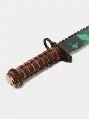 Зеленый деревянный игрушечный штык-нож лак "М9" "Градиент Изумруд" Кс го / CS GO