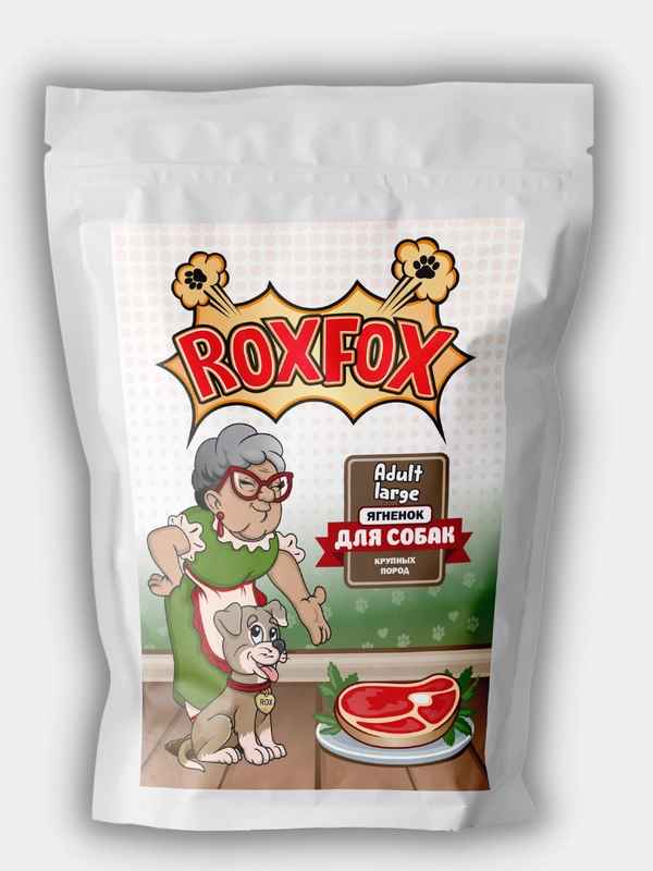 Сухой корм RoxFox Adult Large, для взрослых собак крупных пород, с ягненком, 1.5 кг