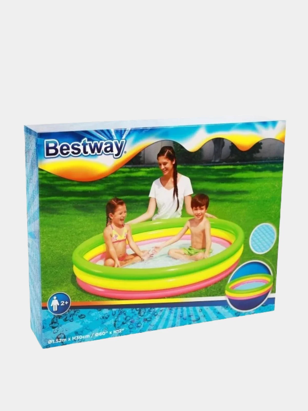 Бассейн детский надувной Bestway "Радуга", от 2 лет, 152х30 см