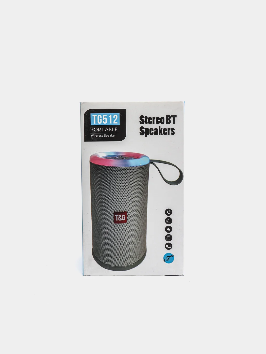 Черный портативная Bluetooth колонка TG 512 T&G со светомузыкой