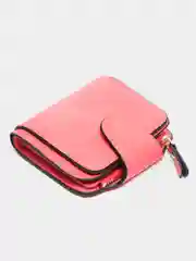 Розовый кошелек женский, из замши