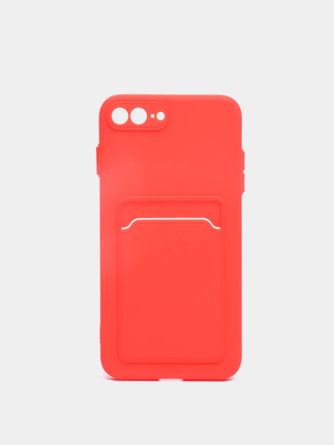 Красный чехол для iPhone 11, 12, 13, Pro, Max, 7, 8, Plus, с карманом для карт, защита камеры