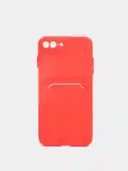 Красный чехол для iPhone 11, 12, 13, Pro, Max, 7, 8, Plus, с карманом для карт, защита камеры