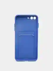 Индиго чехол для iPhone 11, 12, 13, Pro, Max, 7, 8, Plus, с карманом для карт, защита камеры