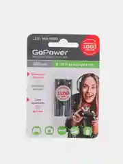 Аккумуляторы ААА GoPower, 2 шт, мизинчиковые аккумуляторные батарейки, Ni-MH