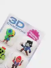 Желтый 3d наклейка (3Д объемная наклейка) стикер на телефон, Лол, Бравел Старс, Хаги ваги Роблокс