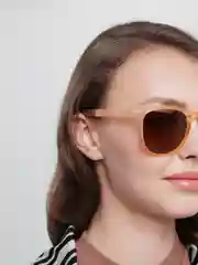 Бежевый очки солнцезащитные складные с футляром для хранения