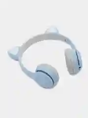 Голубой беспроводные детские Bluetooth-наушники P47M, со светящимися кошачьими ушками