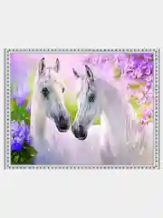 Алмазная мозаика на подрамнике, 40*50 см, "Лошади"