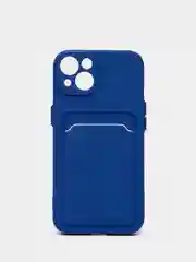 Индиго чехол для iPhone 11, 12, 13, Pro, Max, 7, 8, Plus, с карманом для карт, защита камеры