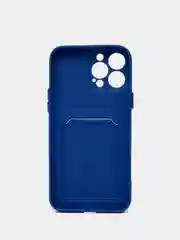Индиго чехол для iPhone 11, 12, 13, Pro, Max, 7, 8, Plus, с карманом для карт, защита камеры