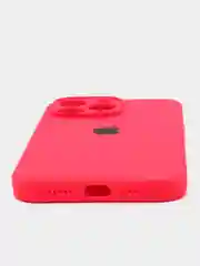 Вишнёвый чехол Silicone Case для iPhone 13 Pro, с защитой камеры, закрытый низ