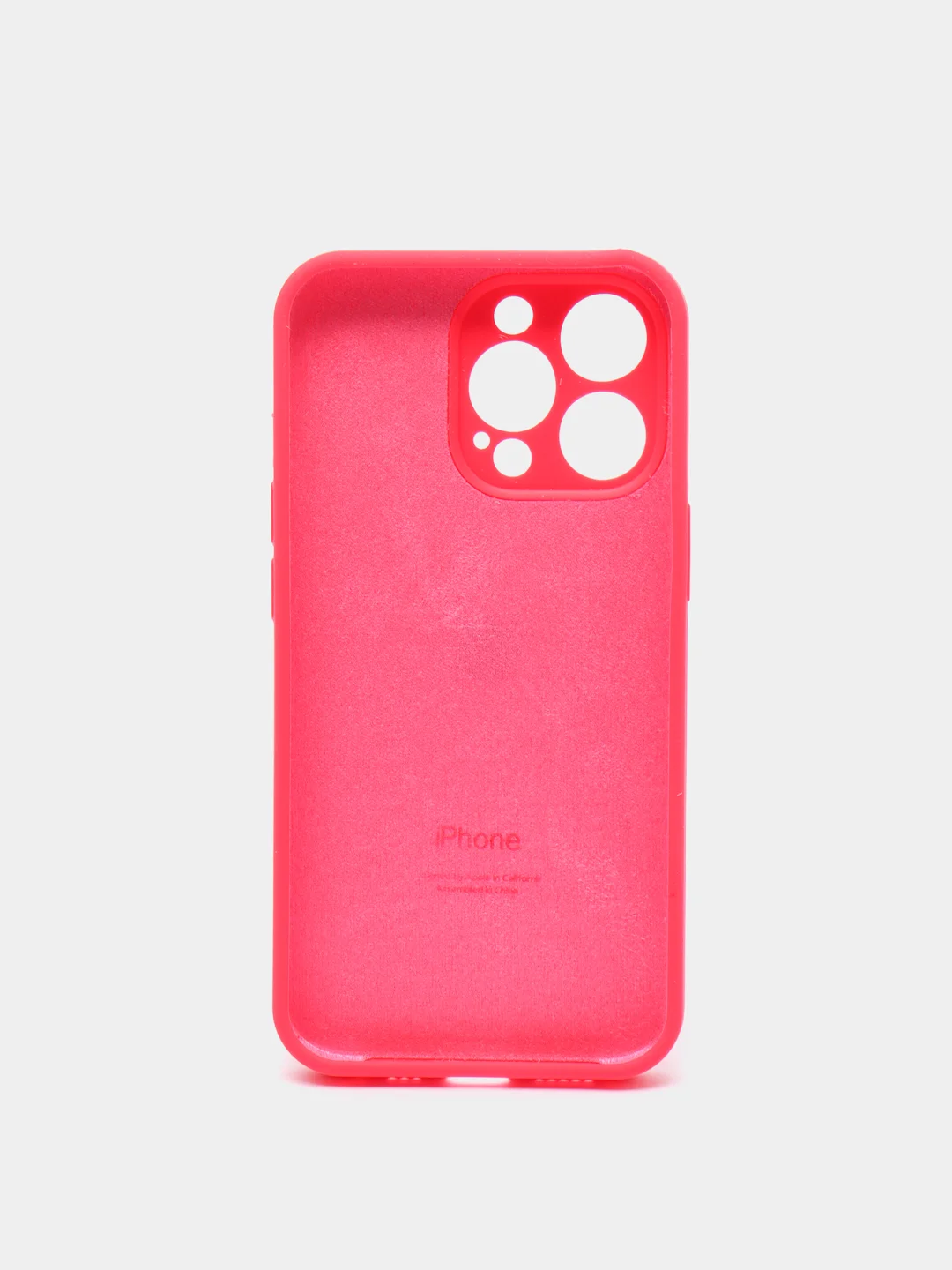 Вишнёвый чехол Silicone Case для iPhone 13 Pro, с защитой камеры, закрытый низ