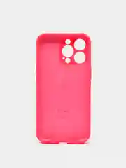 Вишнёвый чехол Silicone Case для iPhone 13 Pro, с защитой камеры, закрытый низ