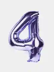 Фиолетовый воздушный шар "Цифра 4" фиолетовый 100 см