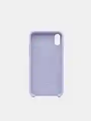 Серебряный защитный силиконовый чехол для iPhone XR с яблоком