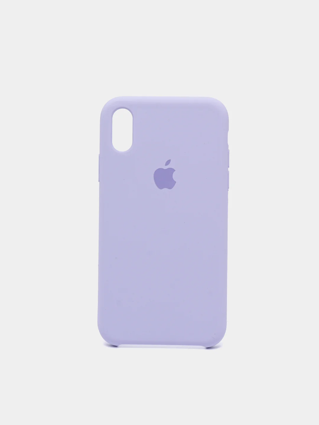 Серебряный защитный силиконовый чехол для iPhone XR с яблоком