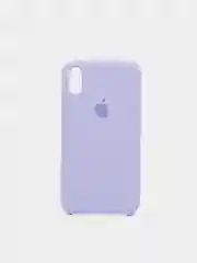 Серебряный защитный силиконовый чехол для iPhone XR с яблоком