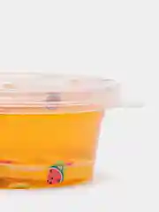 Оранжевый прозрачный слайм с фруктами