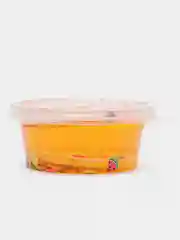 Оранжевый прозрачный слайм с фруктами