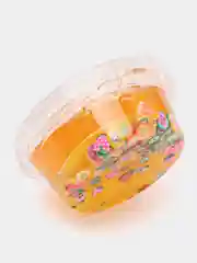 Оранжевый прозрачный слайм с фруктами