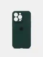 Зеленый чехол Silicone Case для iPhone 13 Pro, с защитой камеры, закрытый низ