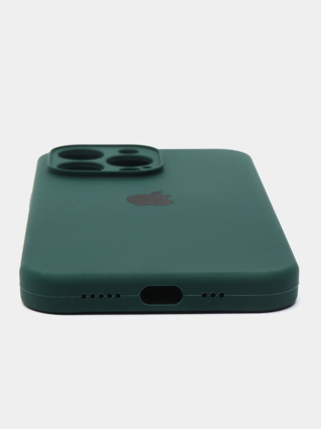 Зеленый чехол Silicone Case для iPhone 13 Pro, с защитой камеры, закрытый низ