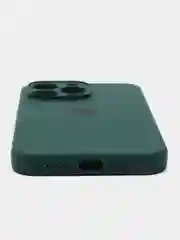 Зеленый чехол Silicone Case для iPhone 13 Pro, с защитой камеры, закрытый низ