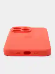 Рыжий чехол Silicone Case для iPhone 13 Pro, с защитой камеры, закрытый низ