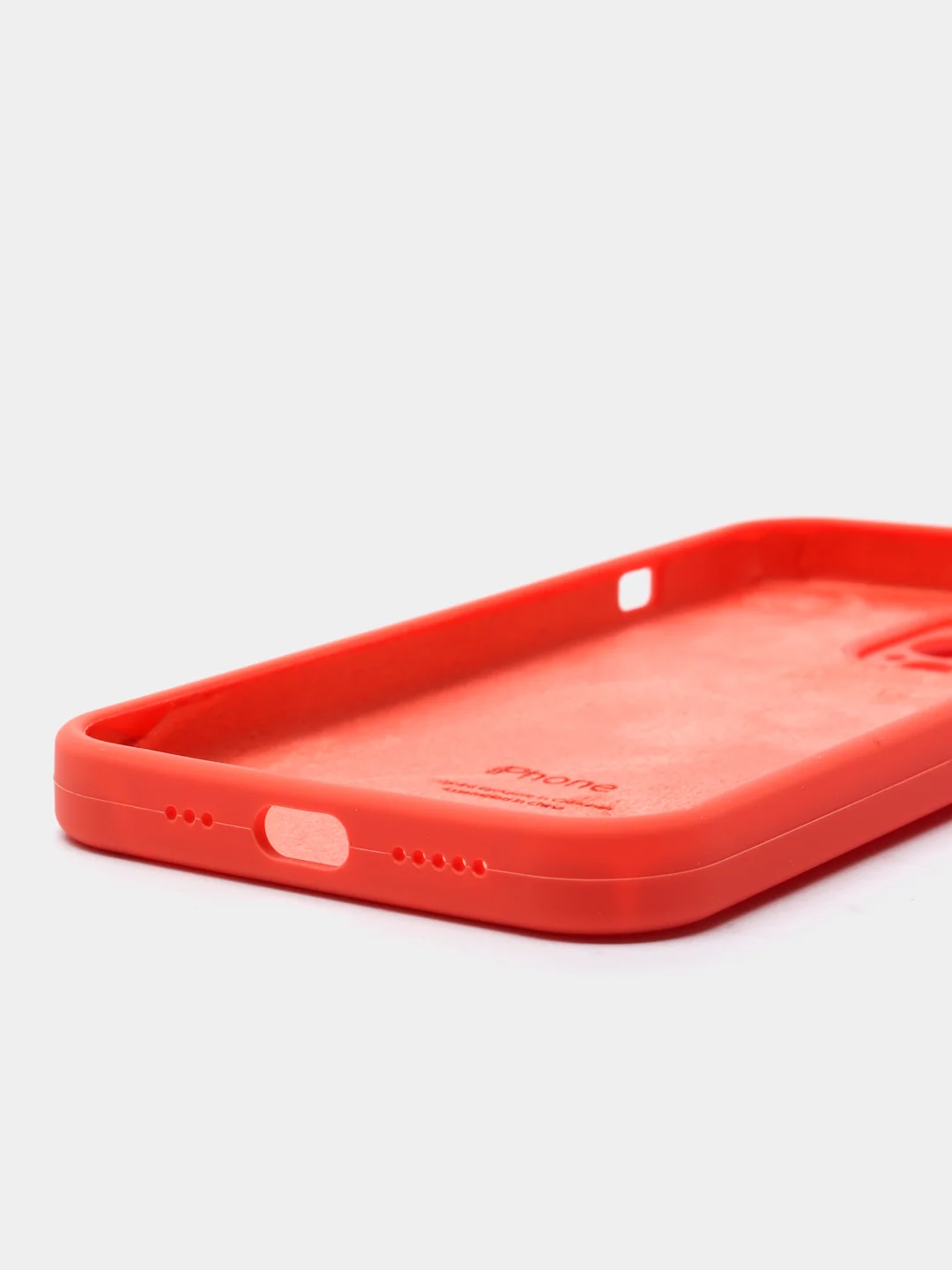 Рыжий чехол Silicone Case для iPhone 13 Pro, с защитой камеры, закрытый низ