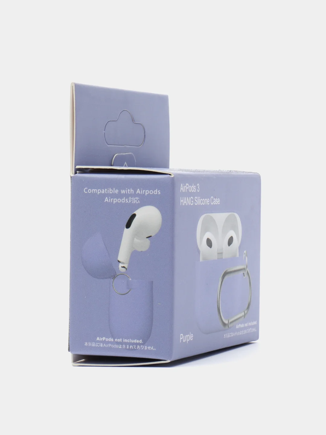 Пурпурный силиконовый чехол для Apple AirPods 3 поколения 2021 (с карабином)